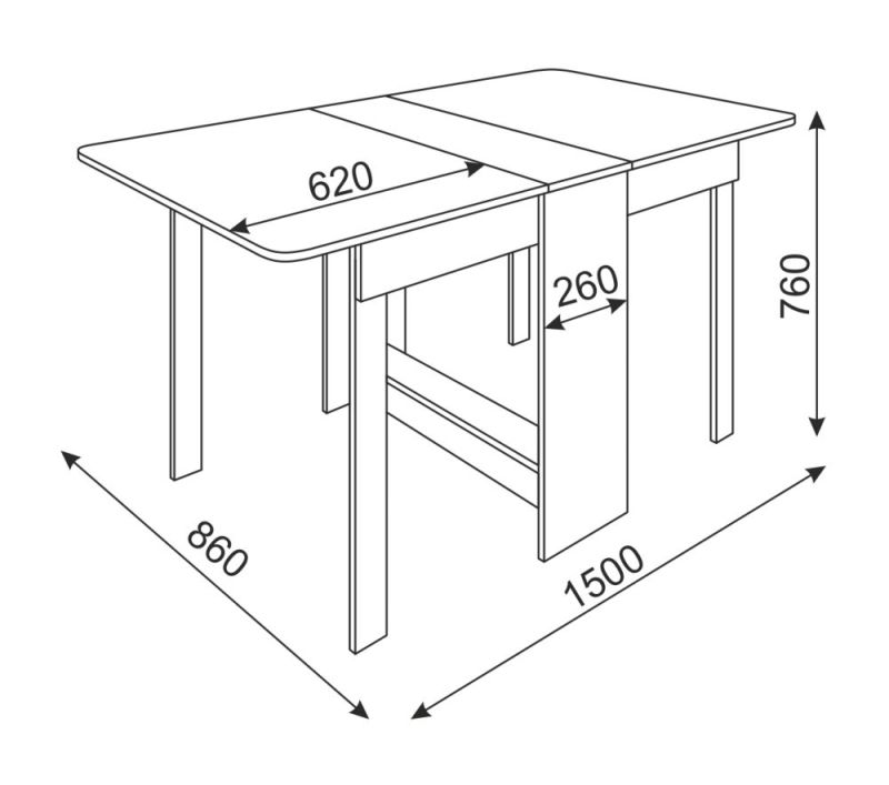 Размеры стола книжки советского производства в разложенном виде